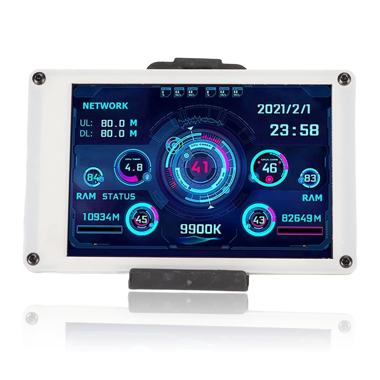 Dpofirs 3.5in IPS USB Mini Screen, AIDA64 PC CPU RAM Data Monitor PC Sensor Panel Display Temperature Monitor,for AIDA64 for Windows Linux, Gifts, 3.5 inch White 3 (Dpofirsduafc1t9pv)