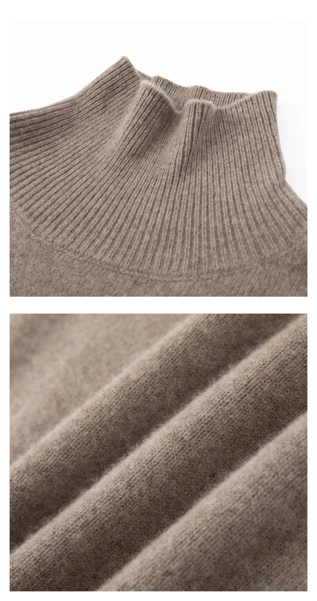 Maglione da donna a collo alto in misto lana tinta unita pullover con risvolto alto maglione casual sciolto maglia spessa top