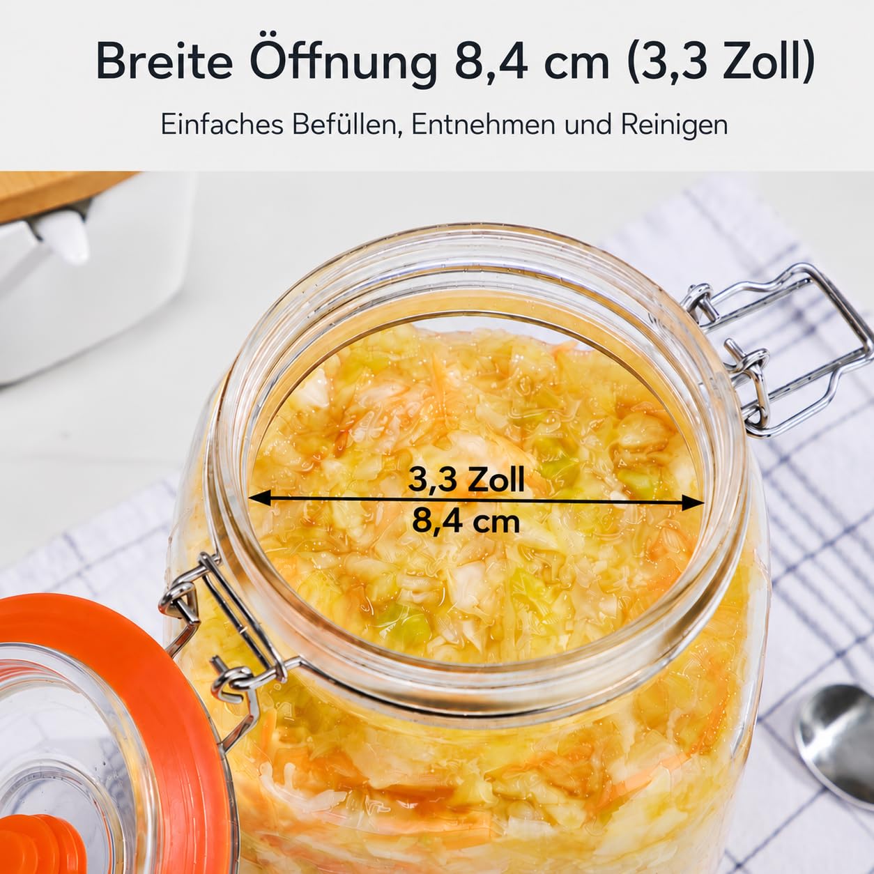 Fermentiergläser 2 L Glas-Fermentierset mit Airlock und Gewichten 2er-Set