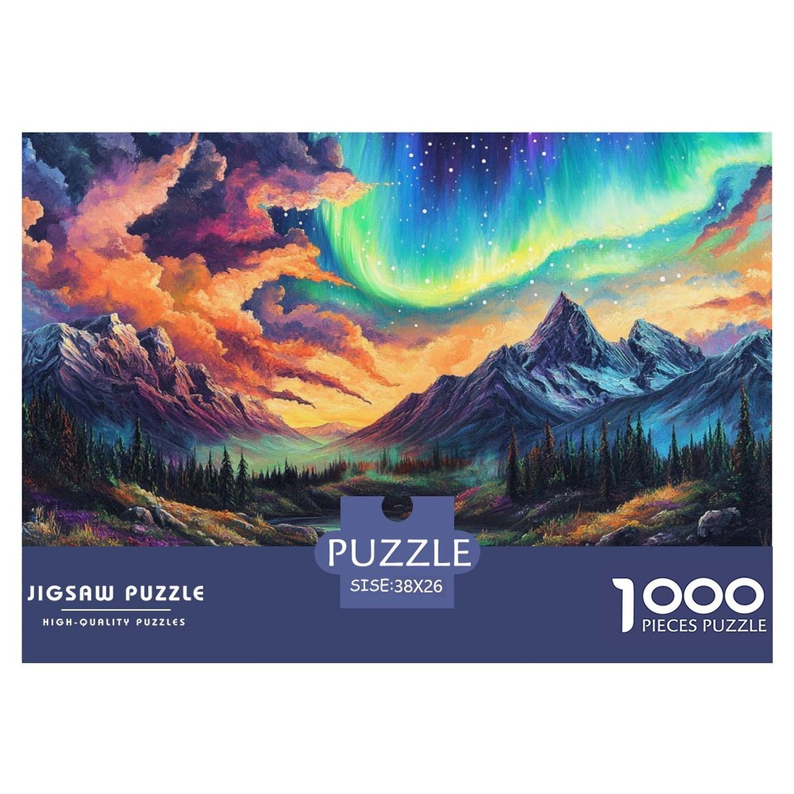 Puzzle Aurora 1000 Piece Challenge Toy for Adults,Fantasy Nature Impossible Jigsaw Puzzles 1000 Piece Educational Games Home Decoration 38x26cm/1000pcs