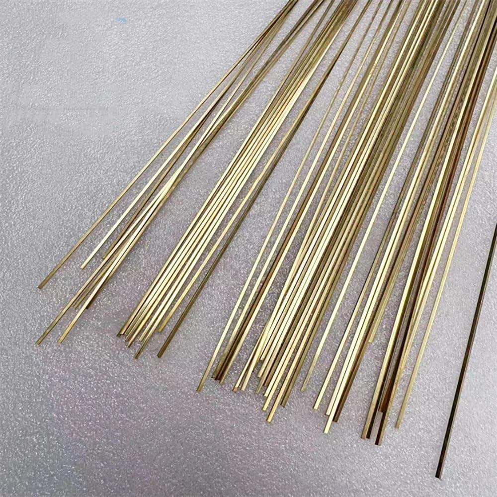 Metal Blanks 2pcs Brass Square Stick Solid Thin Rod Length