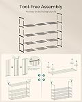 SONGMICS Shoe Rack, 4-Tier Shoe Organizer, Metal Storage Shelf, Upright or Upside Down, for 25-30 Pairs, Stackable, for Entryway, 11.8 x 46.1 x 29.5 Inches, Black ULSA034B01