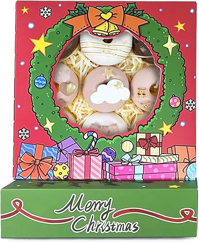 Miniatura 6 de Bakepacker Cajas de panadería de Navidad con ventana de 8 x 8 x 2.5 pulgadas, cajas de galletas para panaderías gruesas y resistentes (24 paquetes)