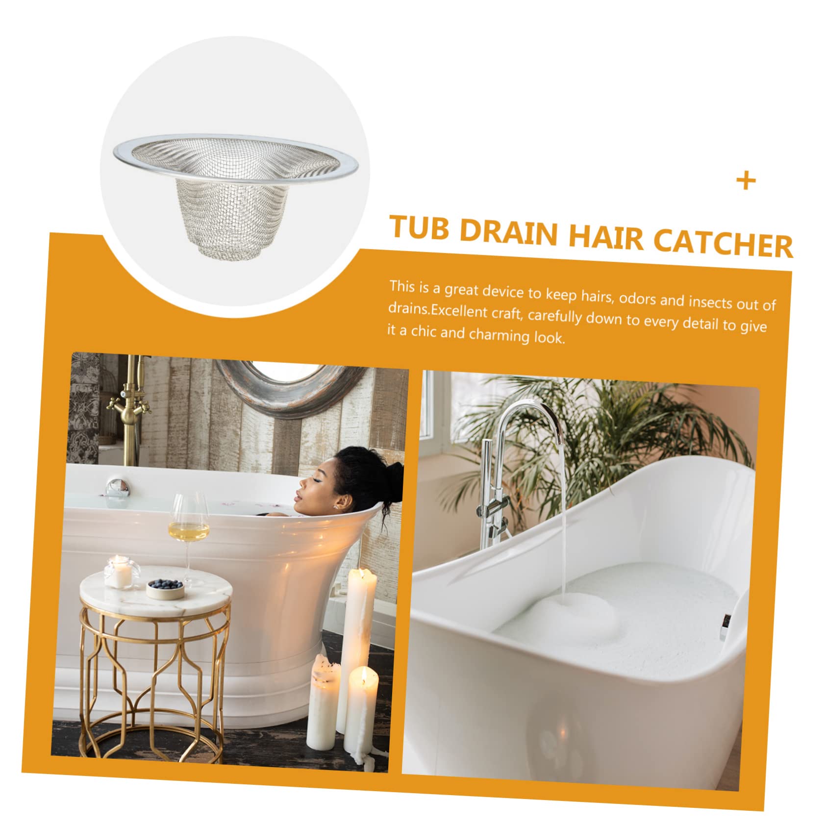 Gadpiparty 16piezas Filtro De Drenaje Inoxidable para Bañera Captador De Cabello para Ducha Filtro De Pelo para Fregadero Accesorio De Drenaje Resistente y De Limpiar
