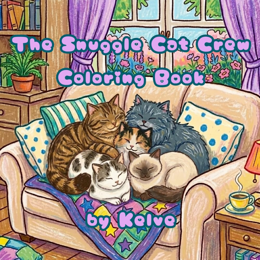 The Snuggle Cat Crew: Cats Bold and Easy Coloring Book: Cute and Easy Cat Designs for Adults and Seniors | Simple Coloring Pages for Stress Relief and Relaxation