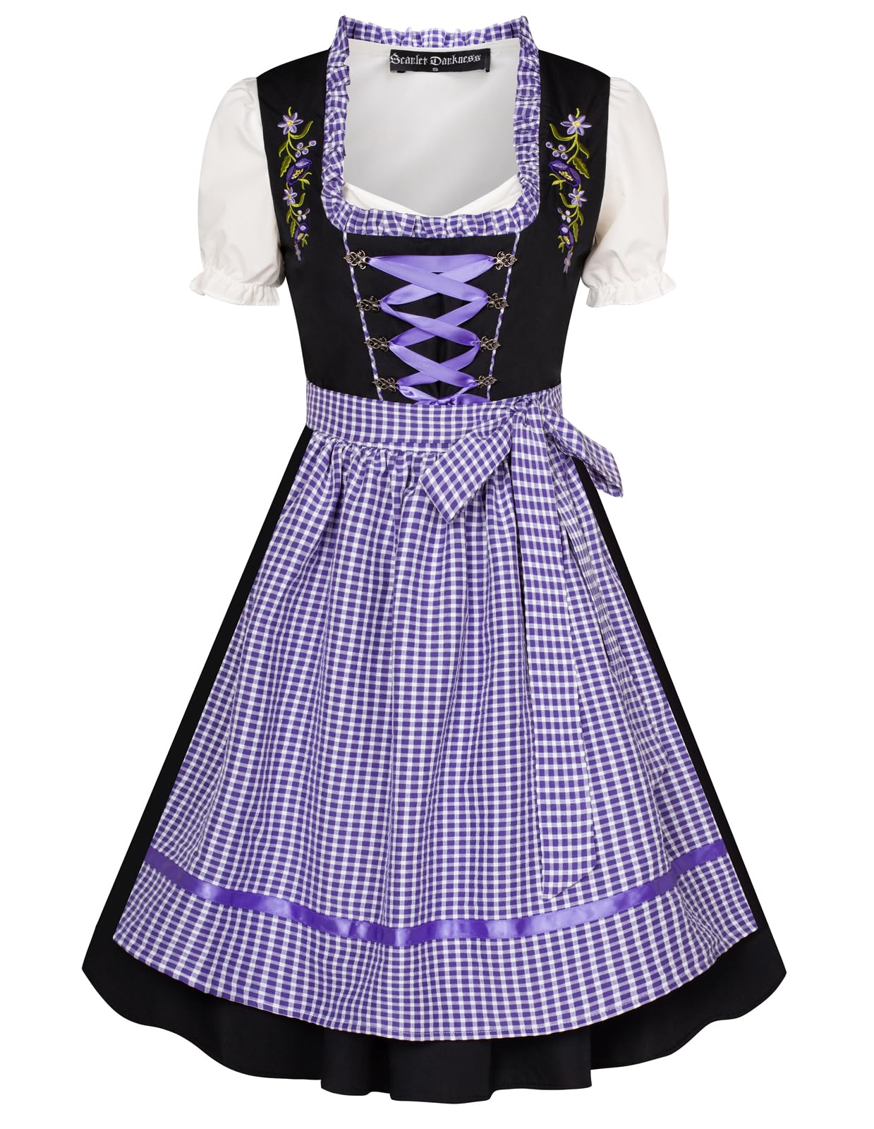 Scarlet DarknessWomen's German Dirndl Dress Costumes 3 Pieces for Oktoberfest Carnival