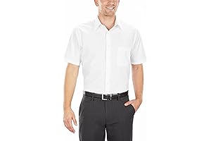 Van Heusen Men's Short Sleeve Dress Shirt - Regular Fit, Poplin, Solid