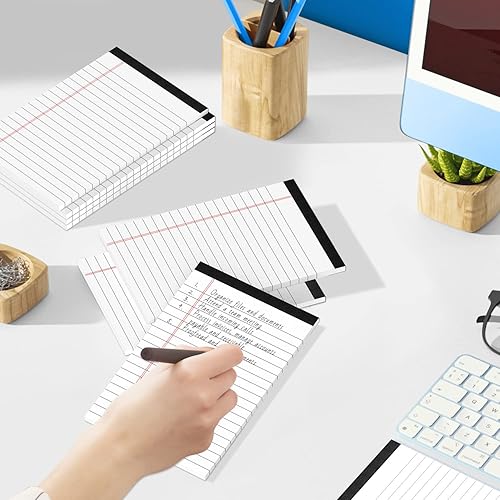 Miniatura 7 de Bloc de notas legales pequeños de 4 x 6 pulgadas, bloc de notas rayado universitario, 30 hojas por bloc, bloc de notas de escritura blanco