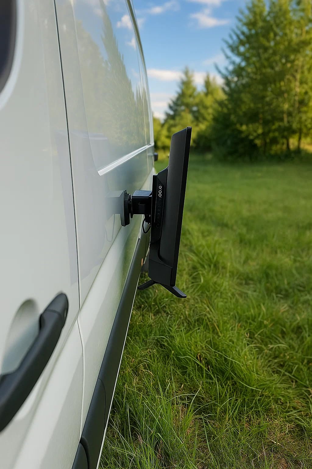 Magnetische TV-Halterung für Camping, Auto, Van und Outdoor, Universal, Schwarz