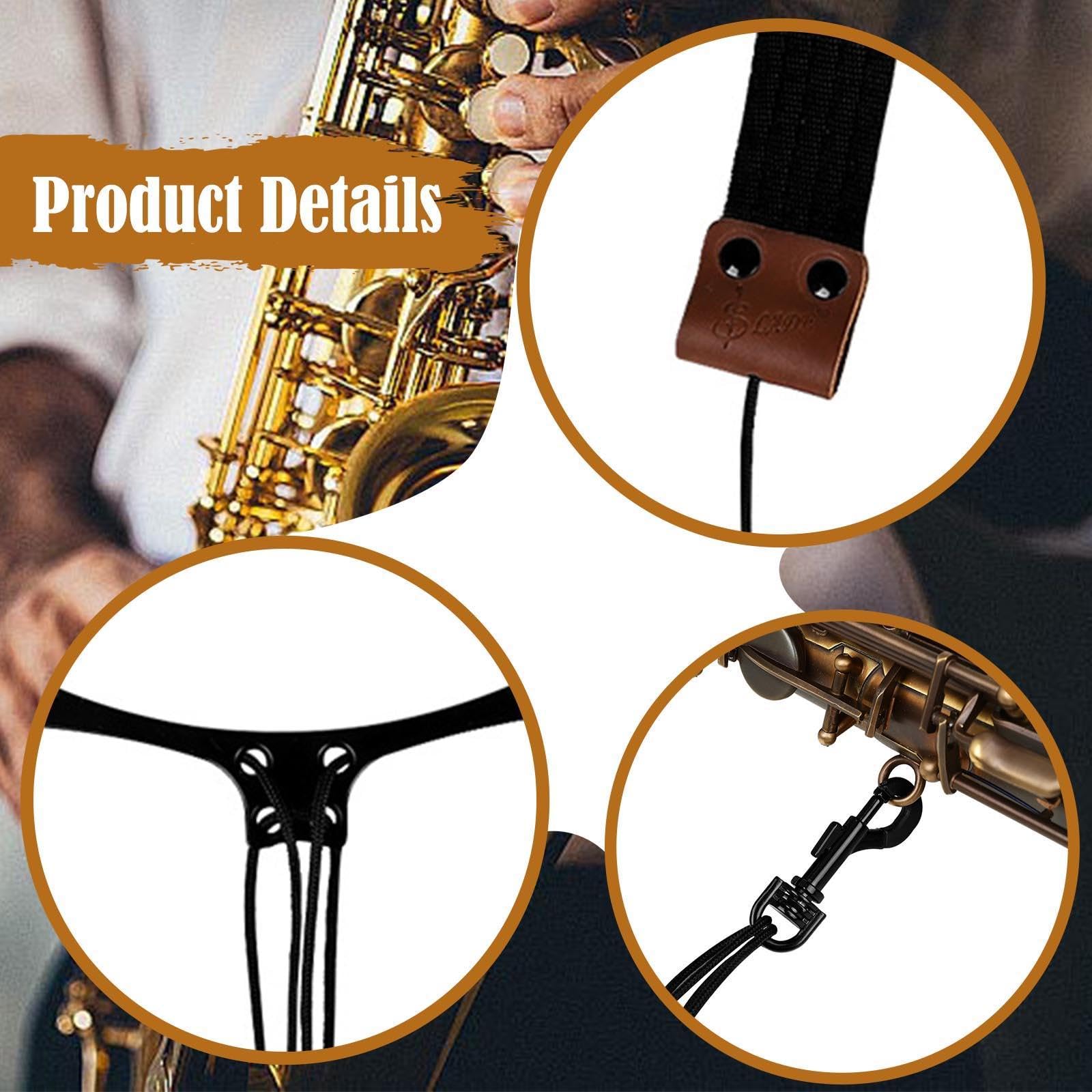 predolo Saxophon-Halsgurt für Sopran, Tenor, Alt, mit anpassbarem Gurt