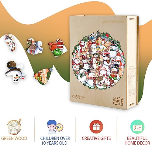 Miniatura 5 de KAAYEE Rompecabezas de madera con forma única, para adultos y niños, colección de juegos familiares, 11.8 x 12.3 pulgadas, 277 piezas