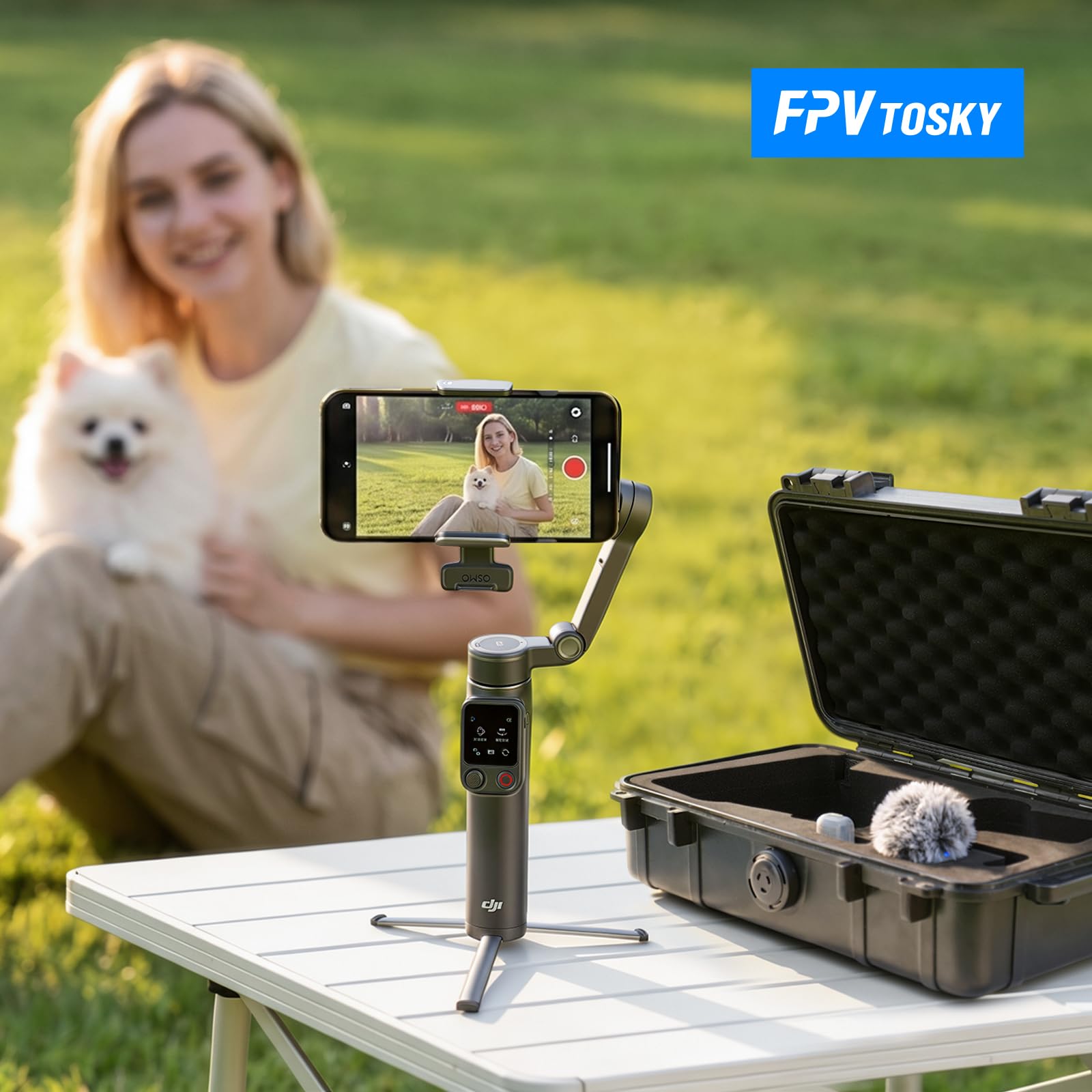 FPVtosky Osmo Mobile 8P Hartschalenkoffer, Wasserdichter Tragbarer Eva Koffer für DJI Osmo Mobile 8P Gimbal-Stabilisator Kreativ Combo für Reisen/Camping/Outdoor-Fotografie[Nur Koffer]