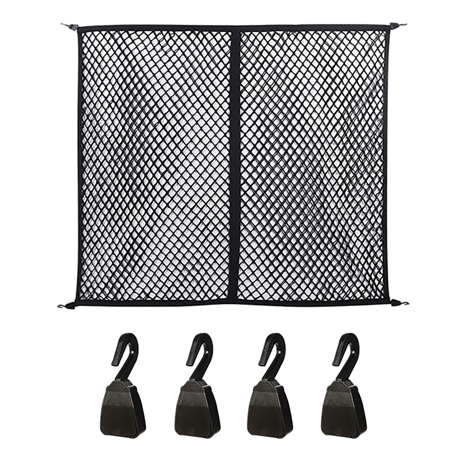 Ladeflächennetz für Pickups, elastisches Gepäcknetz mit 4 Haken