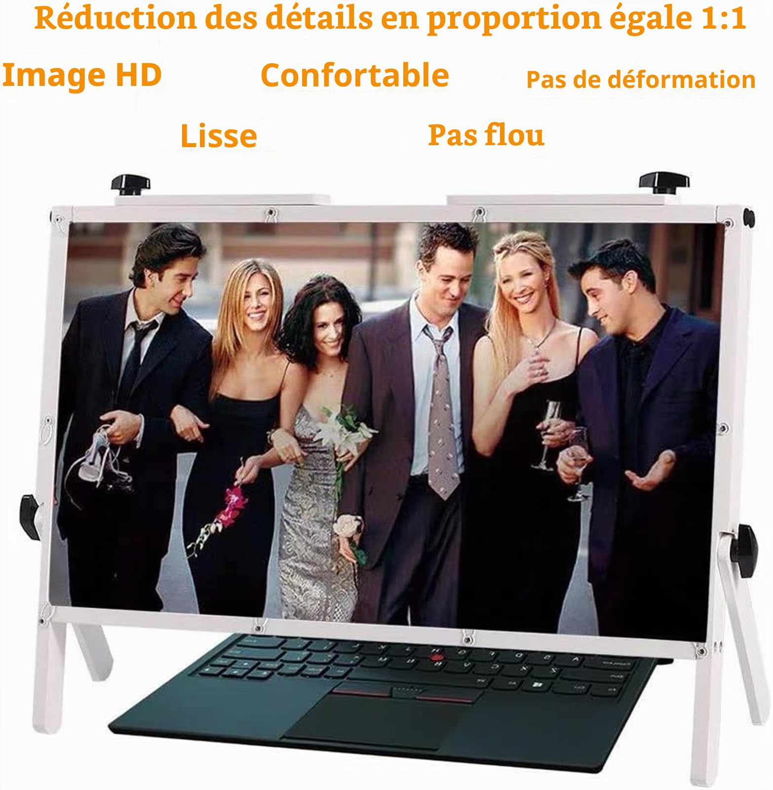 Loupe pour écran d'ordinateur portable de 22 pouces - Support pliable pour téléphone portable - Compatible