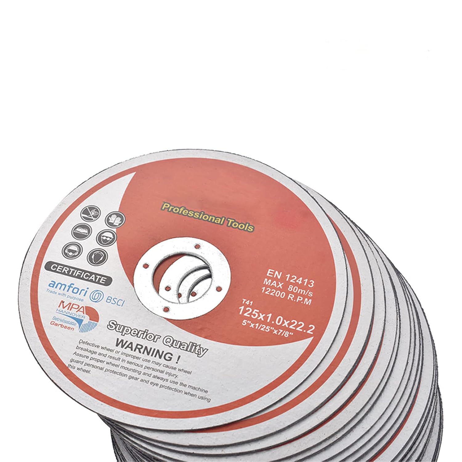 ALL-CARB 100 Pack 5 Inch x 0.040 Inch x 7/8 Inch Cutting Wheel Metal and Stainless Steel Cut Off Wheels Thin Metal Cutting Disc Fit for Angle Grinders
