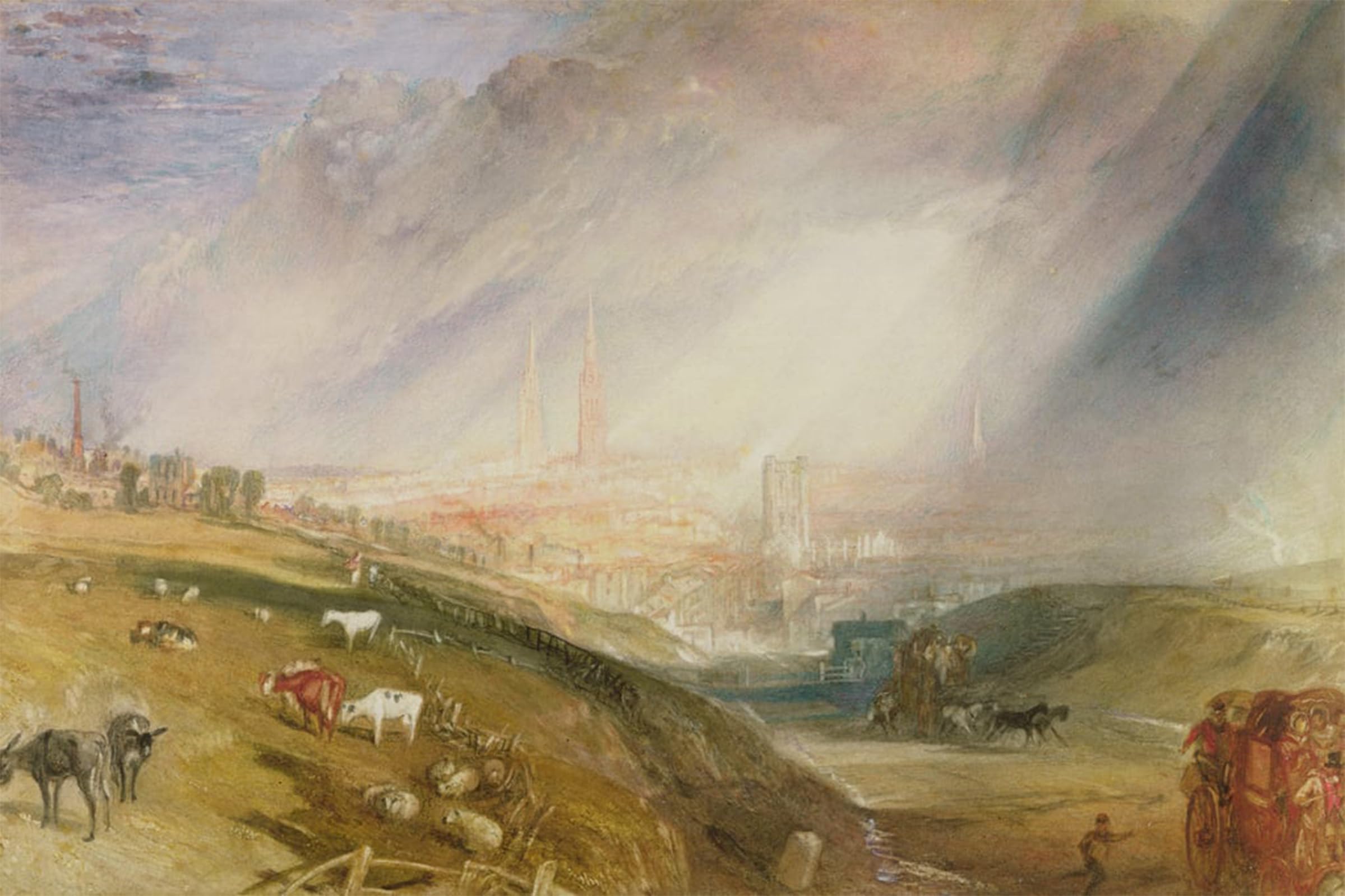 POSTERIIk Vintage Art Print Images Pictures Print Coventry Warwickshire by Mallord William Turner Modern Colour Posters for Office Home Decor 60x90cm