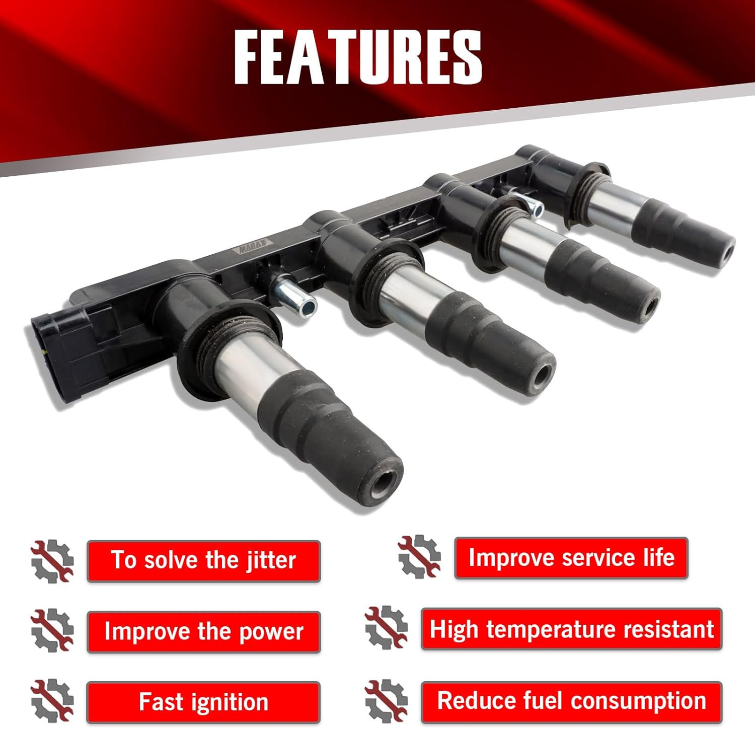 Ignition Coils Pack UF620 C1646 Compatible with Chevrolet Aveo Aveo5 Cruze Sonic Pontiac G3 1.6L 1.8L L4 - Replaces 5C1703 D517C 96476979