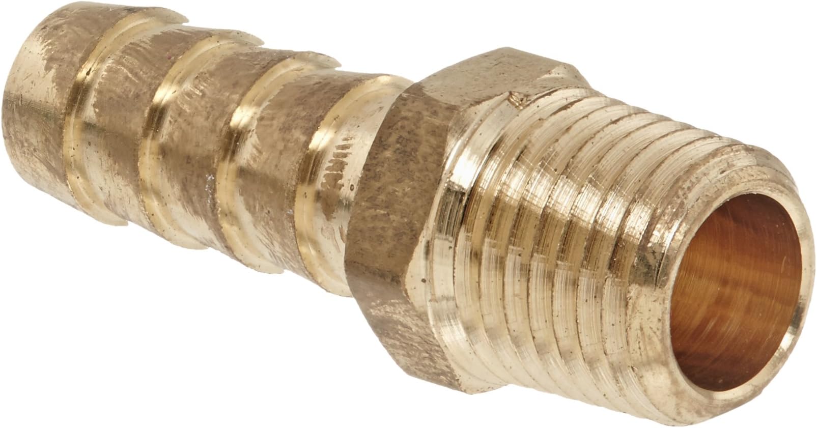 Anderson Metals 57001-0604 Brass Hose Fitting, Adapter, 3/8" Hose ID x 1/4" NPT Male