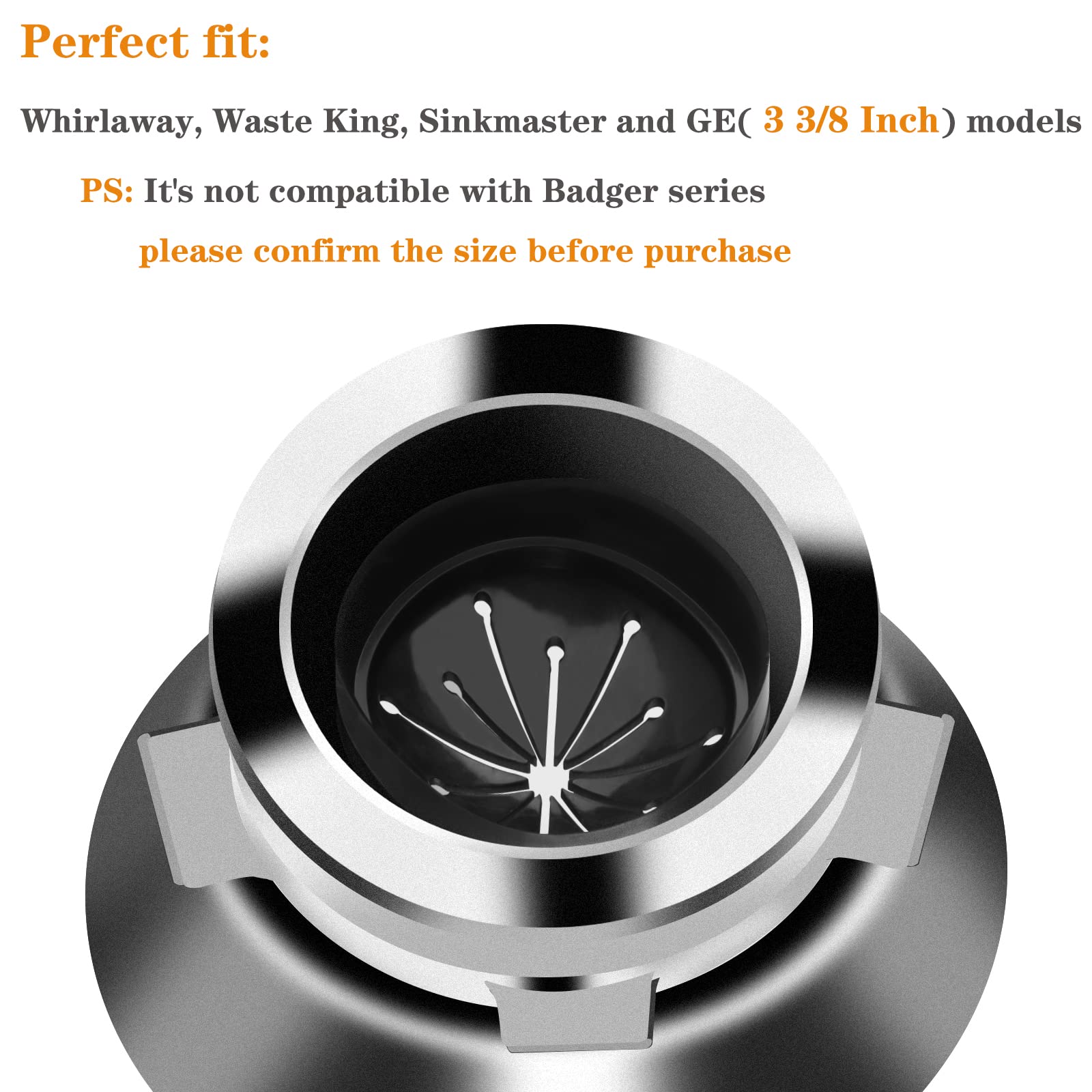 3.125″ Sink Garbage Disposal Stopper & Splash Guard – Neoprene, Fits Whirlaway, Waste King, GE, Sinkmaster, Easy Install No Tools
