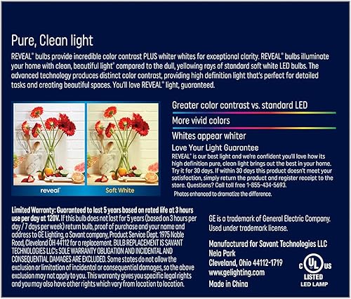 Miniatura 3 de GE Reveal - Paquete de 2 bombillas LED Par20 de 50 W equivalentes a 50 W