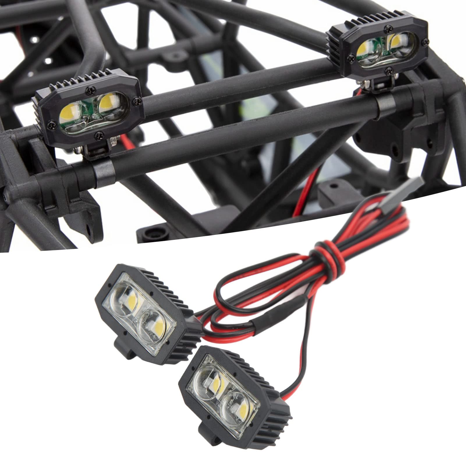 Leapiture 4 LED RC Headlight RC Spot Lamp RC Car Spotlights White Lighting Color 2.54JR Connector Removable Brackets for 1/10 5 To 7.4V - Image 2