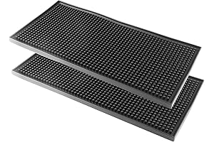 Silicone Bar Mat Set of 2, 6" x 12" Bar Service Spill...