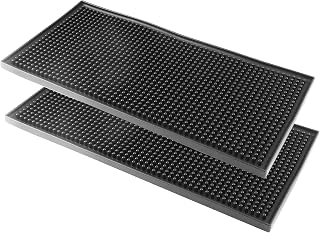 Bonsicoky Silicone Bar Mat, 6" x 12", Set of 2, Black
