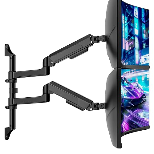 ARES WING Vertical Dual Monitor Wall Mount for 17-40 Inch