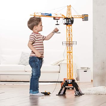 DICKIE TOYS Mighty Construction Crane with Remote Control, 48 inches and 350 Degree Rotation Trolley, for Ages 3 and up