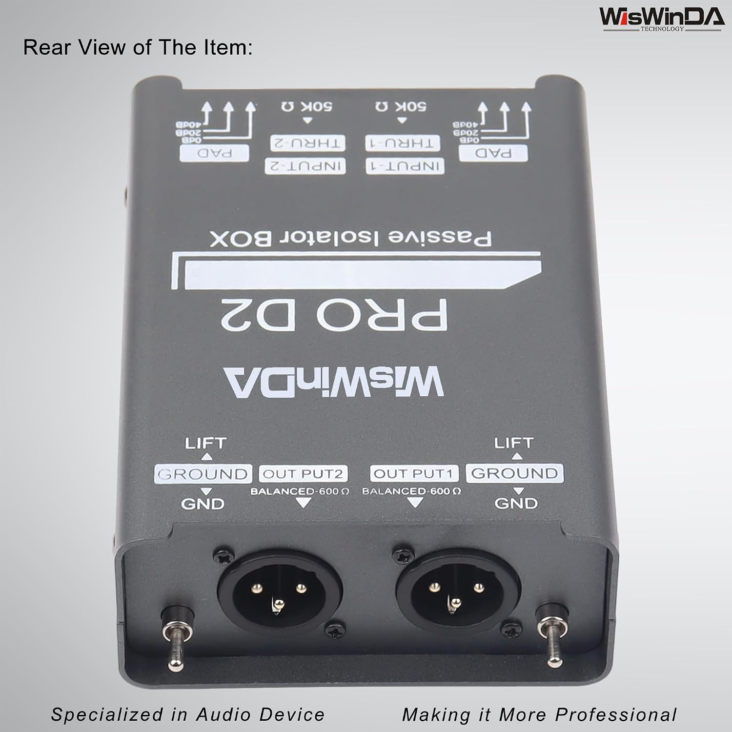 Di-2 パッシブステレオダイレクトボックス デュアルチャンネル XLR 入力 1/4インチ出力 低歪み 【ハー】 フリー位相歪み 楽