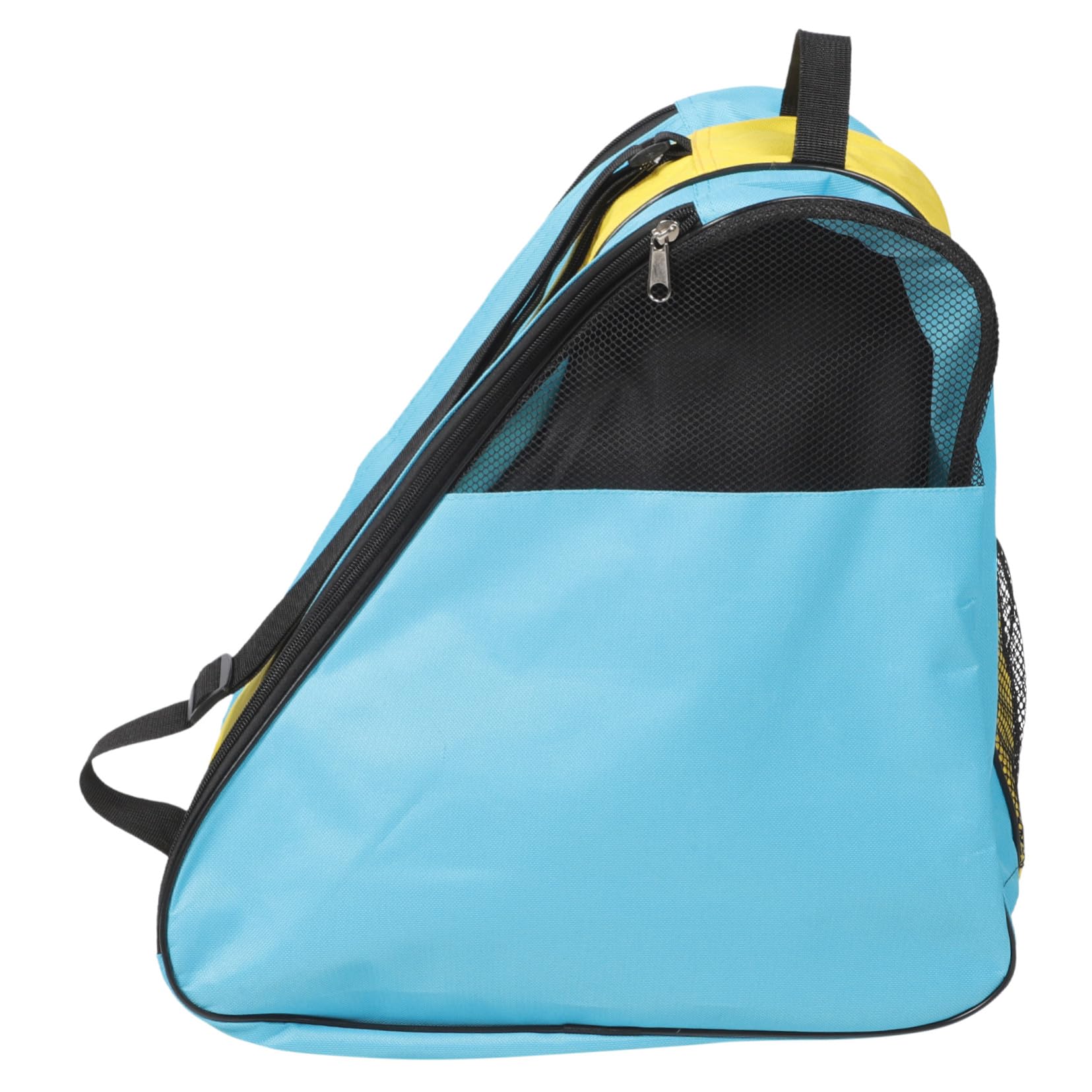 Borsa per Pattini a Rotelle in Nylon, Zaino per Scarpe da Roller | Contenitore per Scarpe da Pattinaggio, Blu Giallo Due Toni Rete Parziale, Trasporto e Protezione