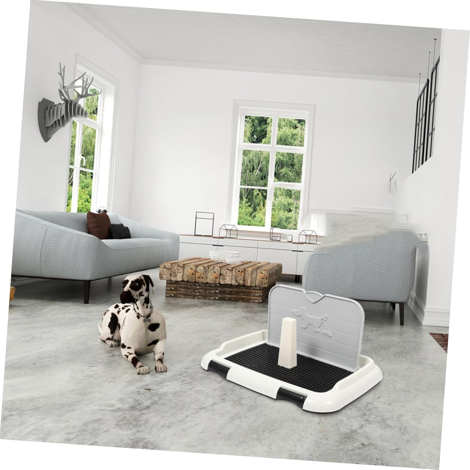 Plastic Puppy Toilet Tray with Splashproof Design for Indoor Dog Potty Training Wear Resistant Pet Potty Holder for Small and Medium Dogs at Home Office Bathroom