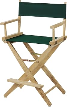 American Trails Extra-Wide Premium 24" Directors Chair Natural Frame with Hunter Green Canvas, Counter Height
