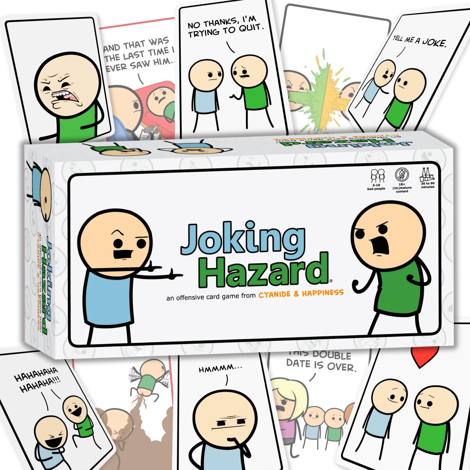 Joking Hazard by Cyanide & Happiness - 360+ Funny & Inappropriate Comic Cards, Hilarious Party Games | Includes Add-Your-Own-Words Cards | Main Card Game