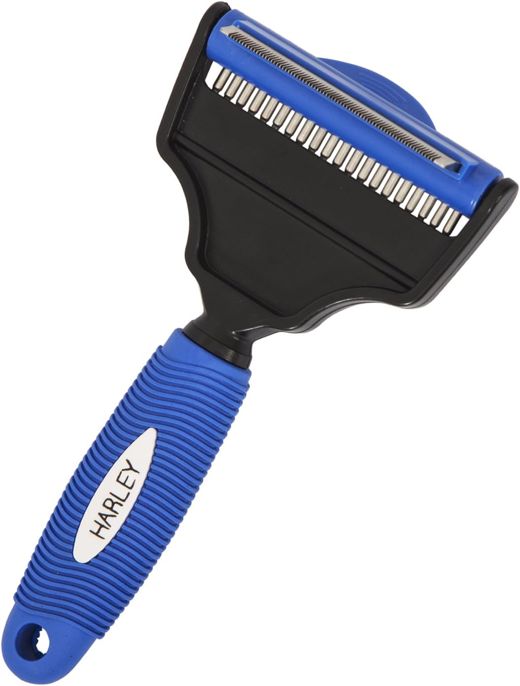 Harley Pet Products Deshedding Tool & Dog Brush Grooming 2 in 1 Dual Rake for Pets Blue Color - Cat's, Dog's and Horses - Short or Long haired Pets - 3 Year Warranty
