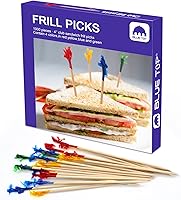 Vista 10 de BLUE TOP Palillos de dientes de madera con volantes de 4 pulgadas, 2000 piezas, palillos de dientes decorativos de volantes de madera, palillos