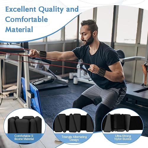 Vista 3 de Pesas de muñeca para mujer, pesas ajustables para tobillo de silicona, pesas de silicona para piernas y brazos, pesas para mujeres y hombres, pesas