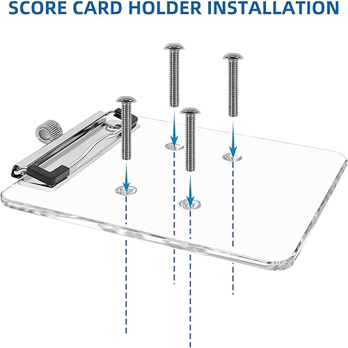 Miniatura 10 de Soporte para tarjeta de puntuación para carrito de golf con soporte para lápiz para Club Car, EZGO, YA, Icon y otros carritos de golf. Claro y