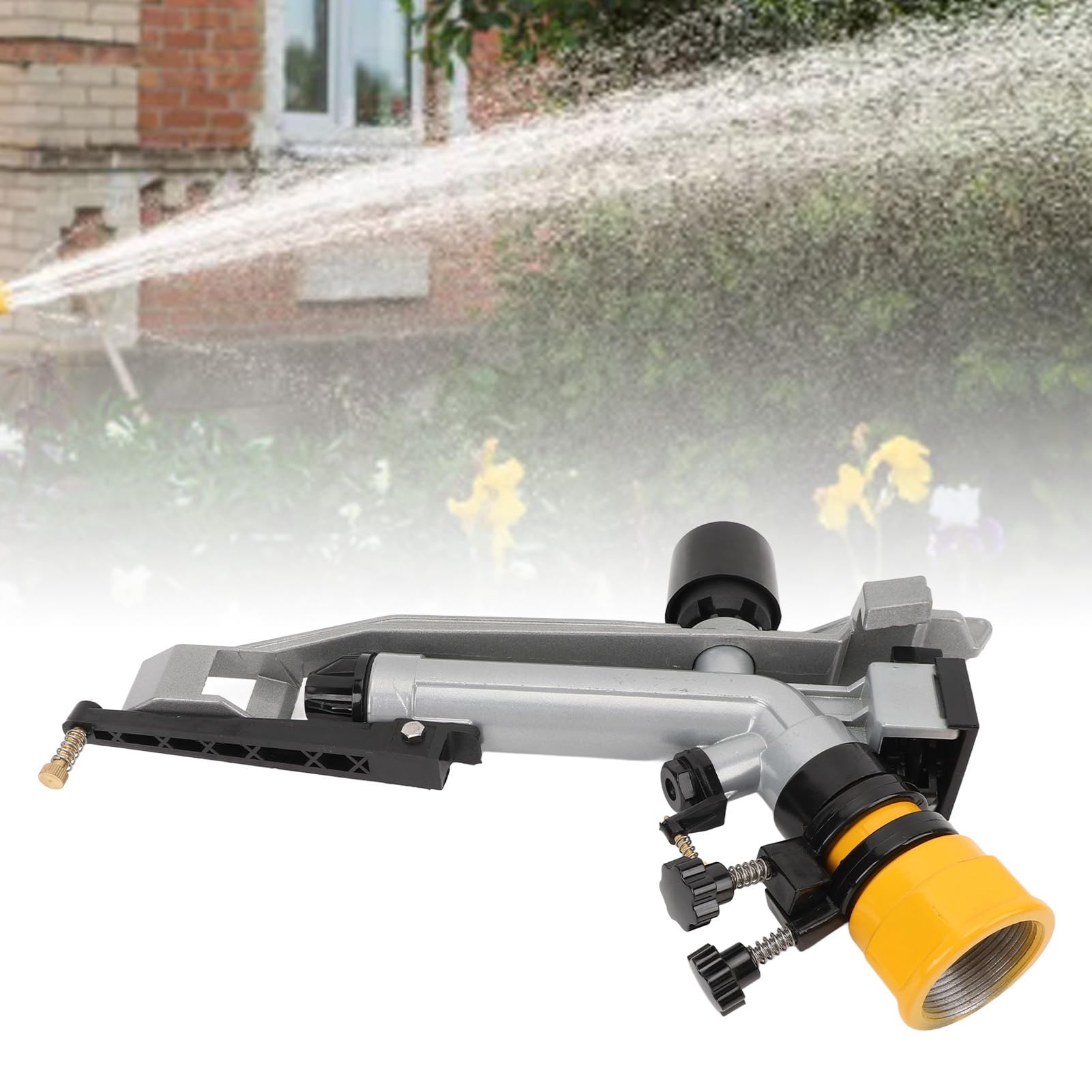 Wakects Aspersor de Riego Agrícola, Aspersor de Césped Ajustable 360 ​​de Aleación de Aluminio, Cobertura de 0,2 a 0,6 MPa de 18 a 36 M con Juego de Boquillas para Jardín de Huerto de Césped Agrícola
