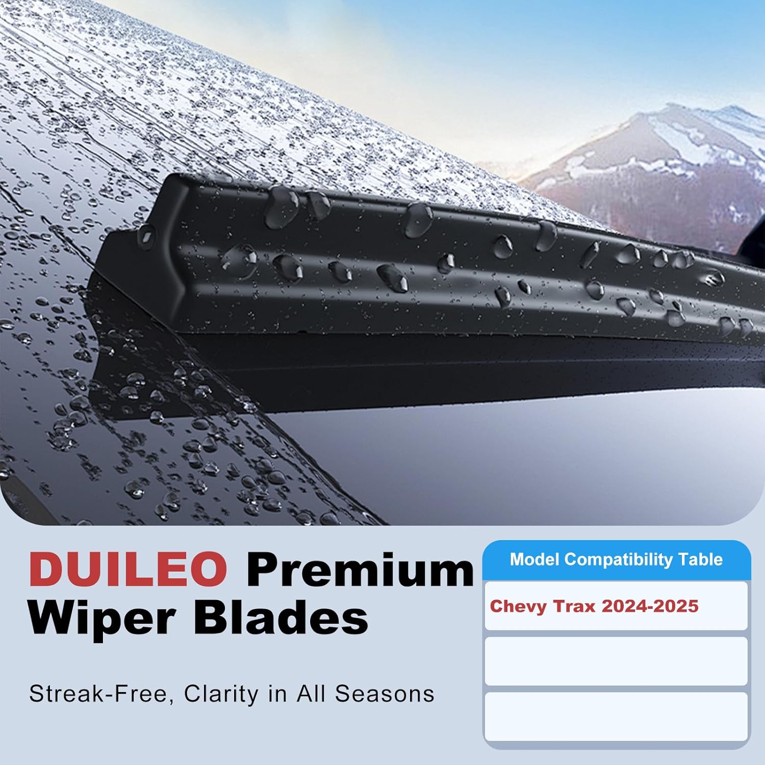Windshield Wiper Blades for Chevy Trax 2024-2025 Replacement Front & Rear Wiper Blades, Premium All Season All Weather Automotive Front Rear Wipers Set/ 26"+16"
