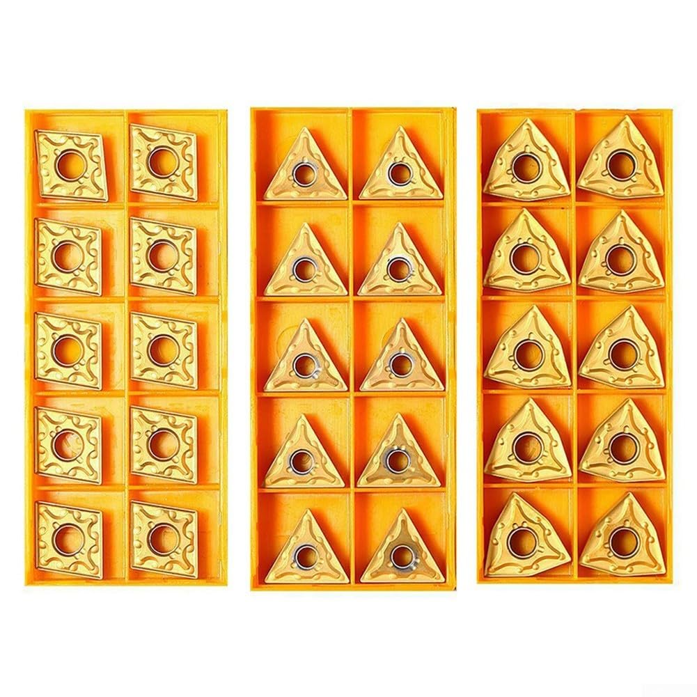 CNMG 431 + WNMG 431 + TNMG 331 Lot de 30 lames indexables en carbure massif pour porte-outil de tournage, inserts en carbure, inserts de tournage CNC