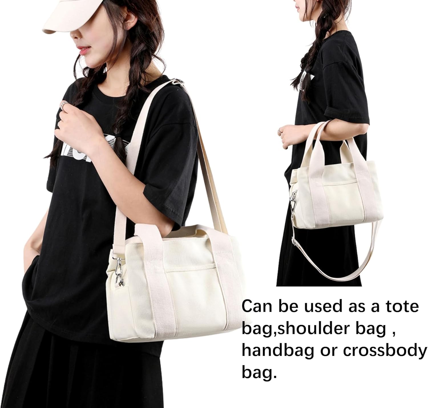 Wxnow Canvas Messenger bags for women,Tote Crossbody Shoulder Bag Satchel Purse | Canvas, Messenger bags - Image 2