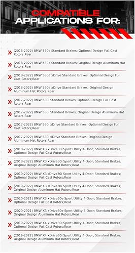 Miniatura 2 de R1 Concepts Frenos y rotores traseros, accesorios incluidos, kit de pastillas de freno y rotores de cerámica traseras, compatible con BMW 530e