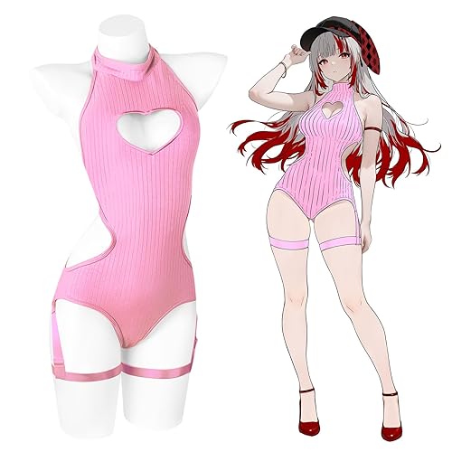 KORURACLUB women's black lingerie backless bodysuit corset top sexy bodysuit - Pink - XS/M