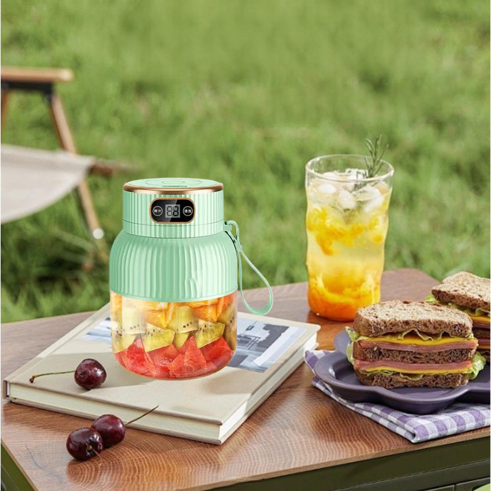 Mélangeur de portable 600 ml avec affichage numérique rechargeable par USB