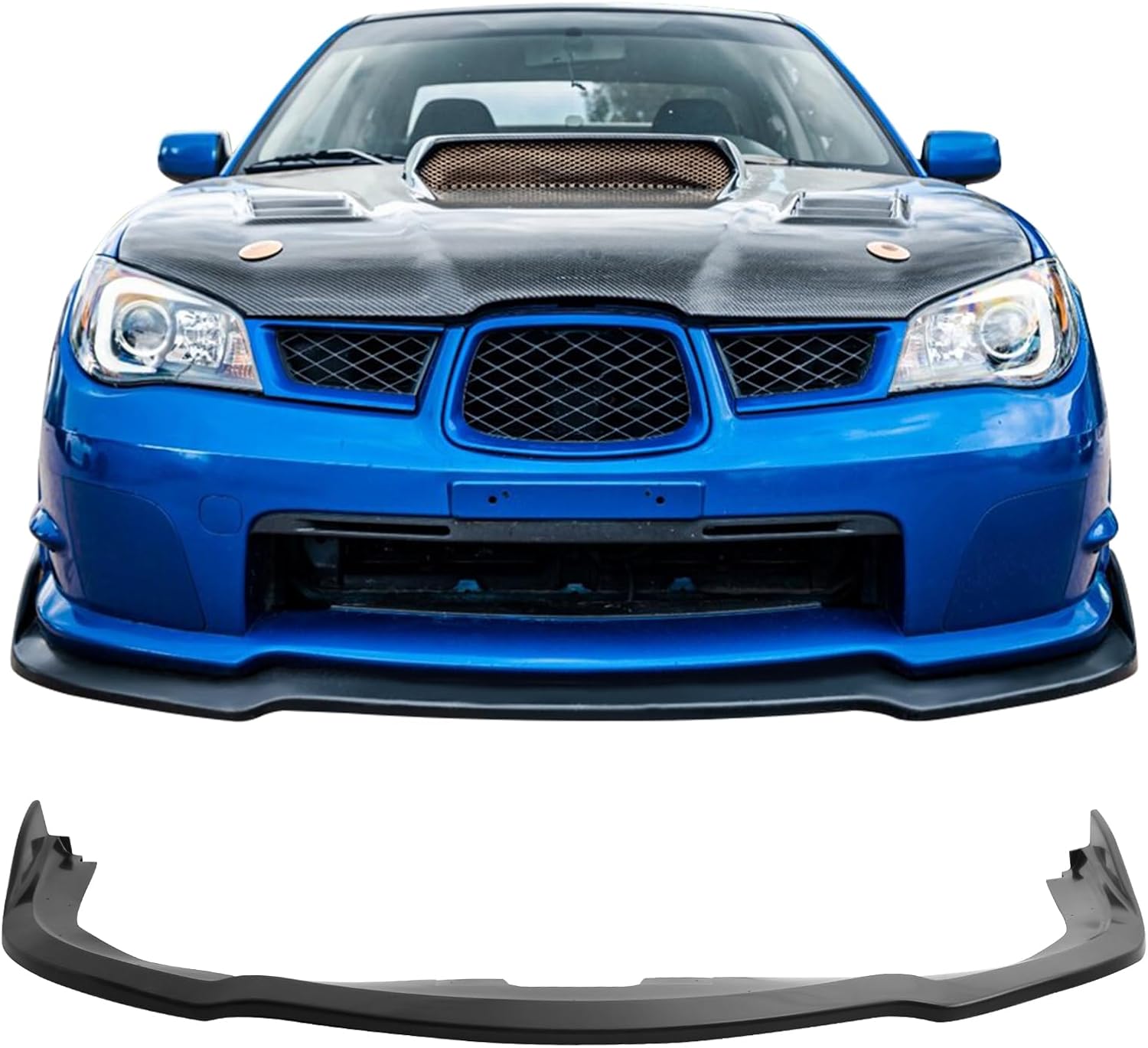 Front Bumper Lip Compatible with 2006-2007 Subaru Impreza WRX, CS2 Style PP Black Front Lip Spoiler Splitter by IKON MOTORSPORTS