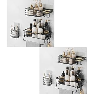 AMADA HOMEFURNISHING 6-Pack Shower Caddy Black