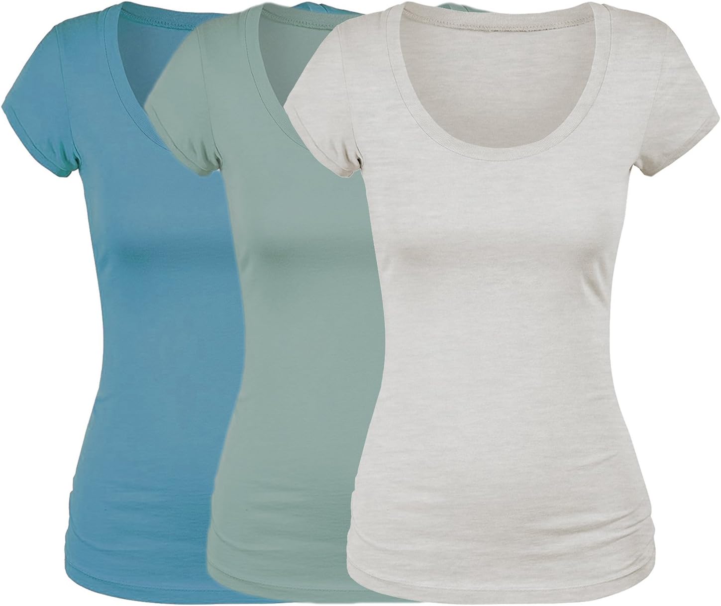 Women's Short Sleeve Tshirt Scoop Neck Tee Value Pack Junior Plus Sizes