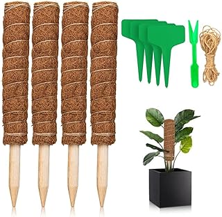 Cosumina Moss Pole,4 Pcs 16 Inches Moss Plant Poles for Indoor Plants to Grow Upwards, Totem Pole Plant Support, Moss Pole...