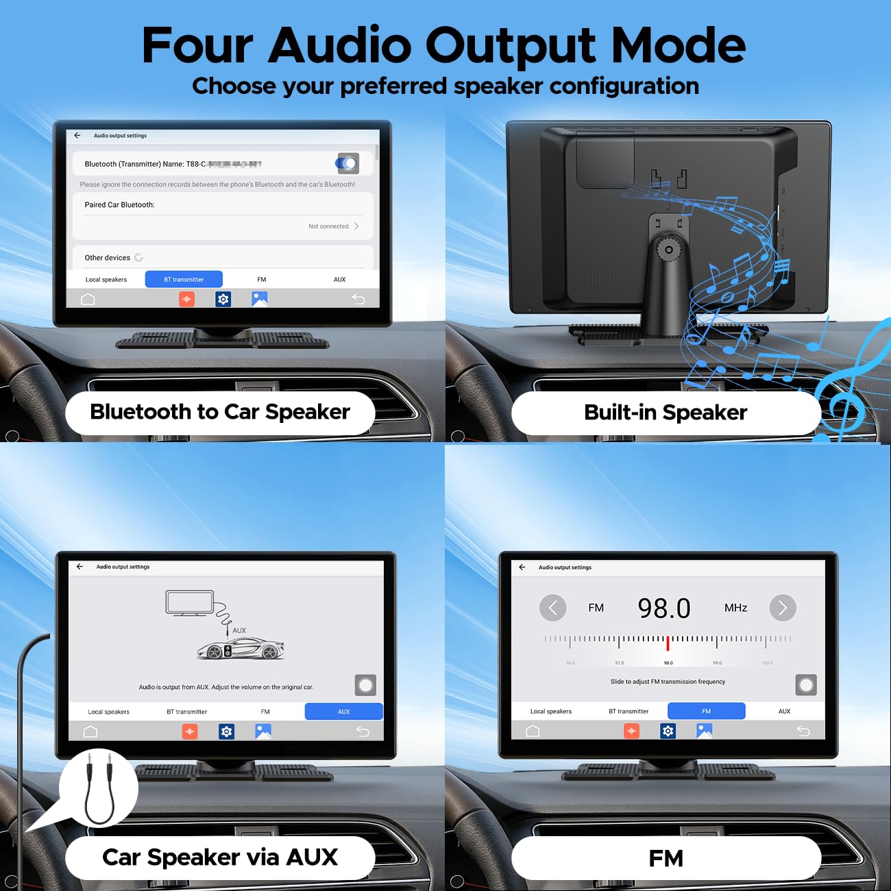 LAMTTO Net-flix Carplay Android Auto ekran samochodowy 3 w 1 z YouTube, Tiktok, ekran dotykowy 9 cali, kamera kopii zapasowej, nawigacji, asystenta głosowego, Spotify, Bluetooth, AUX, FM, OTA